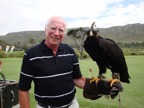 Mike Buckmaster with Nelson the Black Eagle